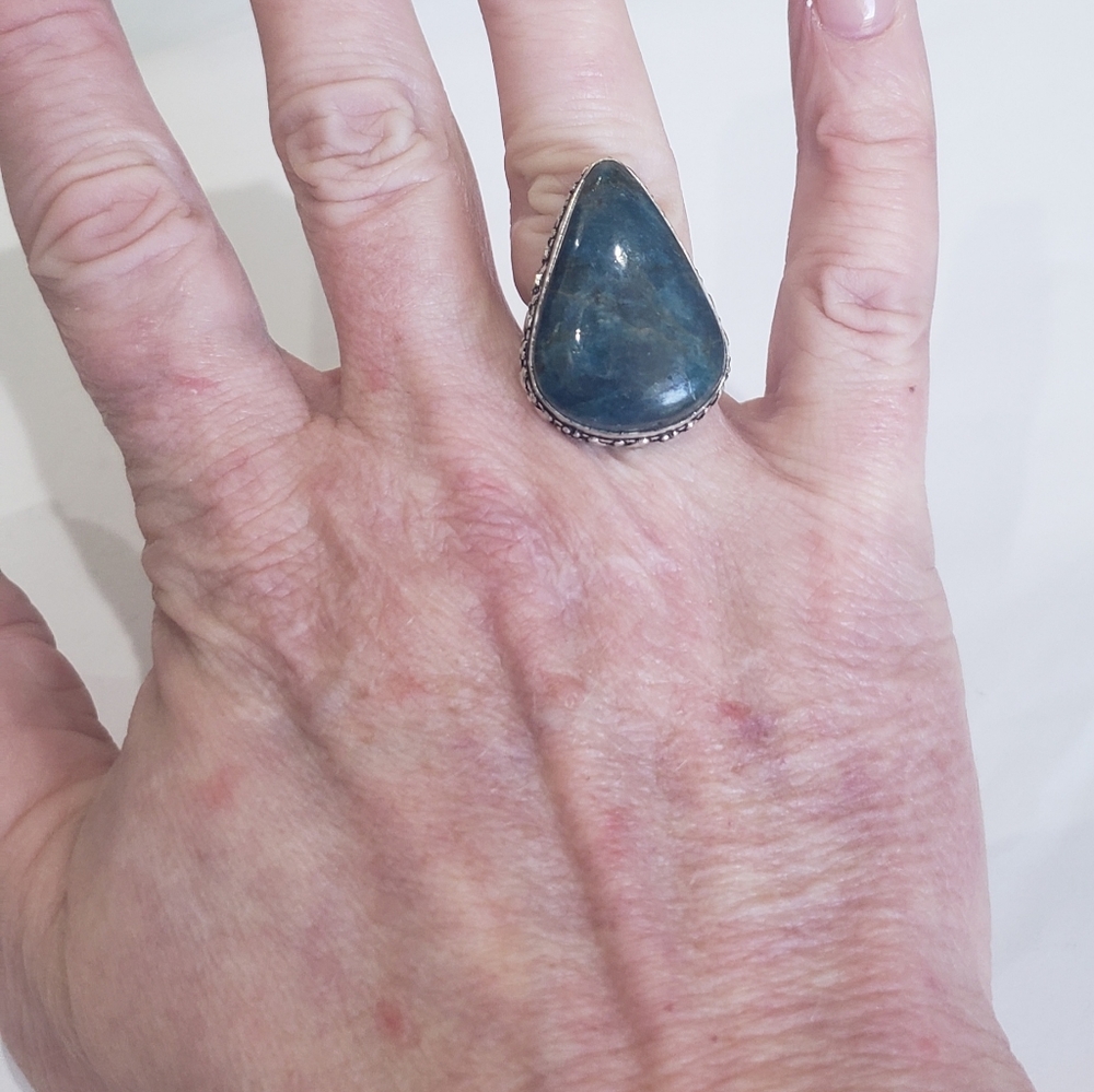Copper Apatite 925 Stamped Gemstone Ring. New - Never worn - Picture 9 of 12